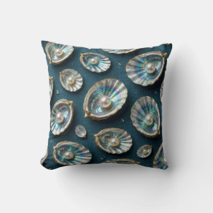 Coussin Coquille d'huître dorée en nacre d'ormeau