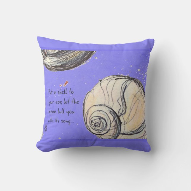 Coussin Coquilles de chant d'Océan Jetez l'oreiller (Recto)