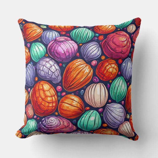 Coussin Coquilles de mer colorées (Recto)