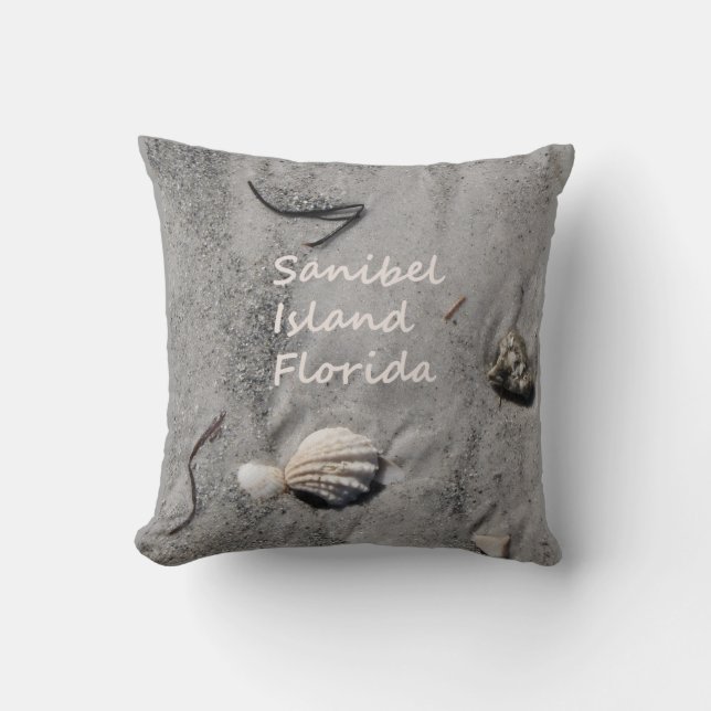 Coussin Coquilles de sable de la Floride d'île de Sanibel (Recto)