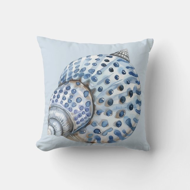 Coussin Coquilles marines bleues et blanches (Recto)