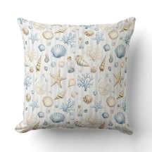 COQUILLES TROPICALES BLEU ET BEIGE PASTEL
