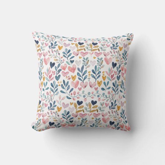 Coussin Corações em aquarela (Recto)