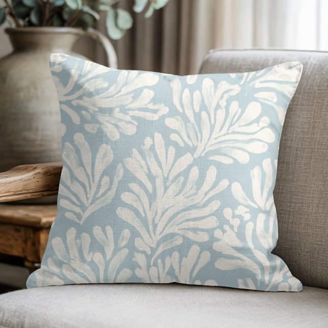 Coussin Corail Bleu Côté Mer (Créateur téléchargé)