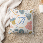 Coussin Corail bleu Dusty Nature Abstraite Décor monogramm (Couverture)