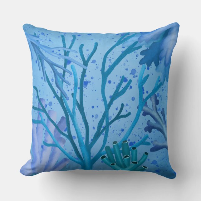 Coussin Corail bleu marine (Recto)