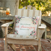 Coussin Corail botanique d'anniversaire de mariage (Chaise)