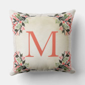 Coussin Corail botanique d'anniversaire de mariage (Verso)
