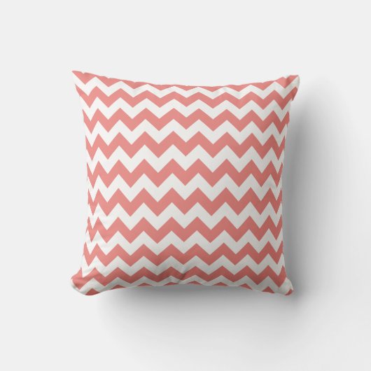 Coussin Corail clair Chevron Stripes (Recto)