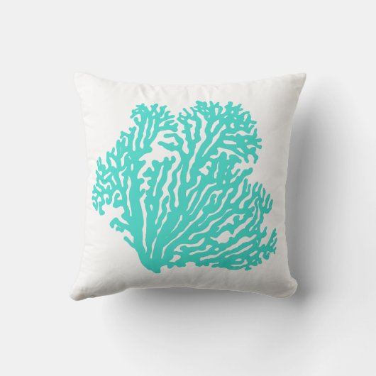Coussin Corail côtier de turquoise (Verso)