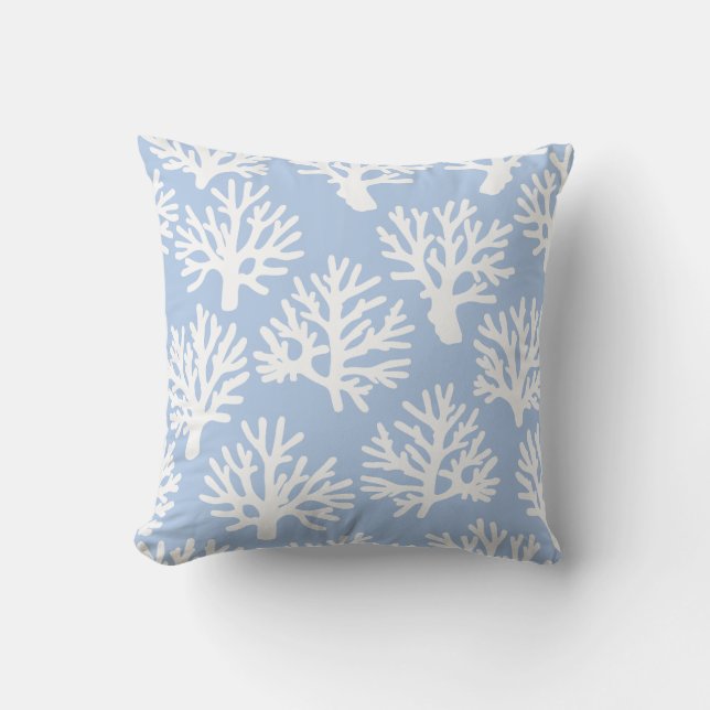 Coussin Corail Drift Blue Blanc (Recto)