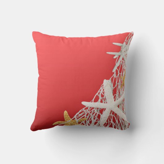 Coussin Corail du mariage de plage de fabrication (Verso)