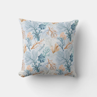 Coussin Corail marin de l'océan bleu