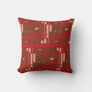 Coussin Corail marron sur grands mosaïques classiques roug