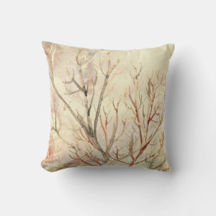Coussin Corail naturel et terreux Ivoire crémeux