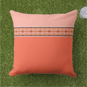 Coussin Corail orange et Patio rose (Herbe)