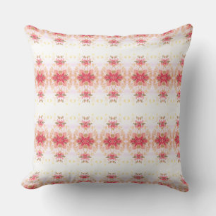 Coussin Corail Rose Blanc Et Vert
