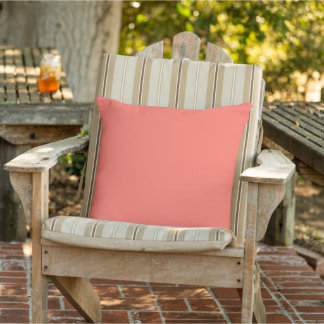 Coussin Corail rose moderne uni couleur unie