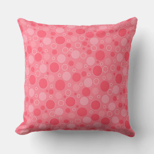 Coussin corail rouge avec pois dans les années 60 rétro