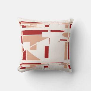 Coussin Corail rouge blanc cassé MCM Sud-Ouest look Abstra