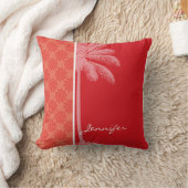 Coussin Corail tropical et remous rouge (Couverture)