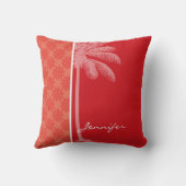 Coussin Corail tropical et remous rouge (Verso)
