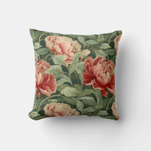 Coussin Corail vintage et Jardin de pivoine blush