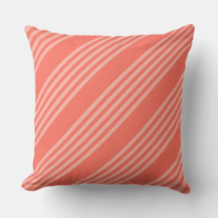 Coussin Corail vivant cinq bandes motif