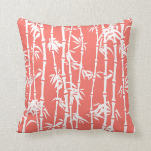 Coussin Corail vivant, coutume de bambou blanc