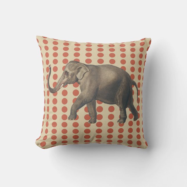 Coussin Coral épice Moods Doses avec éléphant (Recto)