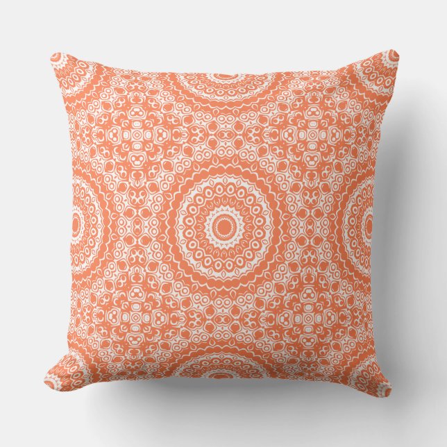 Coussin Coral Mandala Motif géométrique (Recto)
