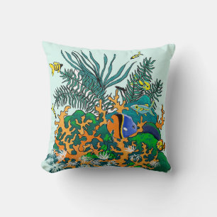 Coussin Coral Reef Aquarium tropical Illustration de coule