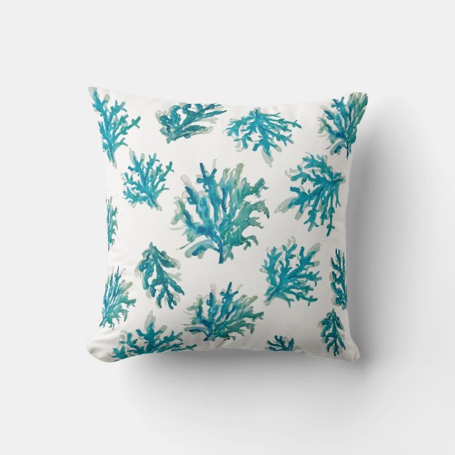Coussin Coral Reef Blue Coastal Living (Recto)