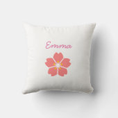 Coussin Coral rose cerisier Fleur Bébé (Verso)