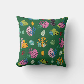 Coussin Coraux et Plantes de mer : Motif sous-marin