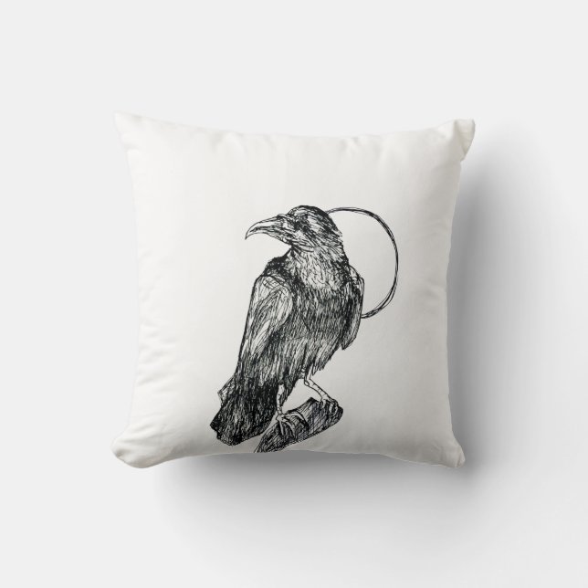 Coussin Corbeau Amical (Recto)