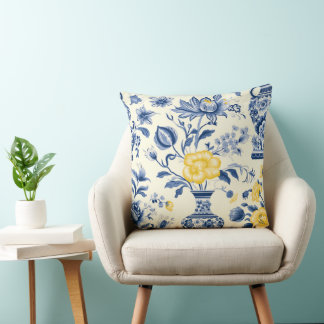 Coussin Corbeau bleu français