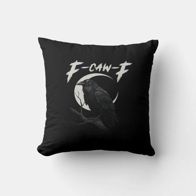 Coussin Corbeau Drôle Essentiel Créatif Décontracté (Recto)
