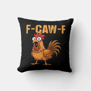 Coussin Corbeau drôle Humour Gothique F-Caw-F