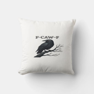 Coussin Corbeau F-Caw-F Drôle Gothique Lune Oiseau Nouveau