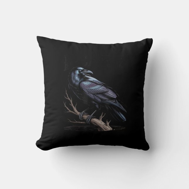 Coussin Corbeau, F-Caw-F Oiseau Drôle Citation Drôle (Recto)