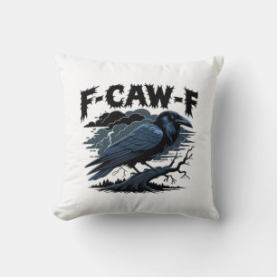 Coussin Corbeau gothique humour drôle F-Caw-F essentiel mi