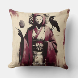 Coussin Corbeau Imaginaire Porcelaine Masque Corbeau