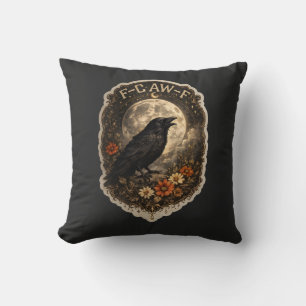 Coussin Corbeau Mystique Sous l'Esthétique Céleste Sombre