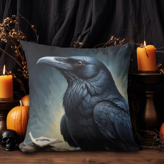 Coussin Corbeau noir (Créateur téléchargé)