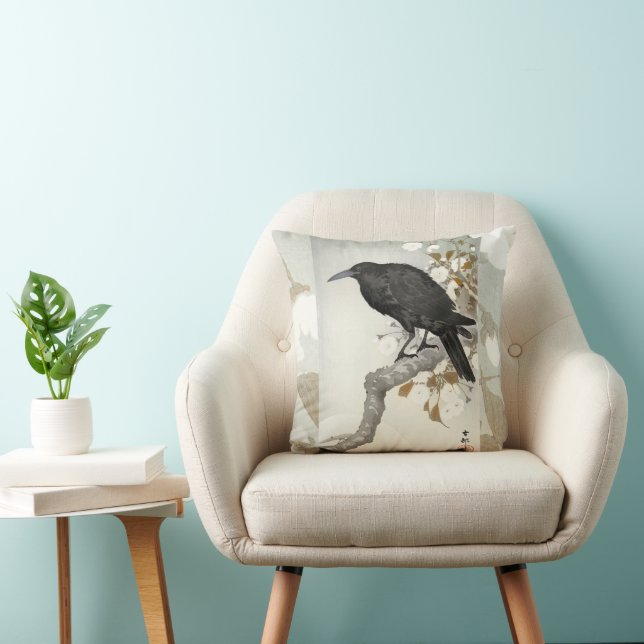 Coussin Corbeau Raven Koson Oiseau japonais (Chaise)