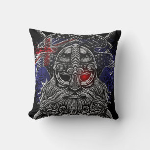 Coussin Corbeaux d'Odin épées Mythologie Viking drapeau Au