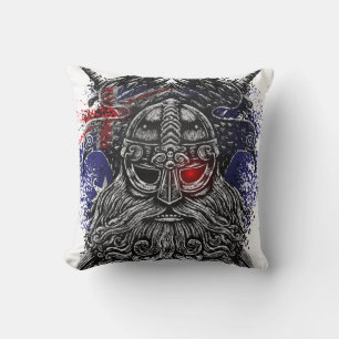 Coussin Corbeaux d'Odin épées Mythologie Viking drapeau Au