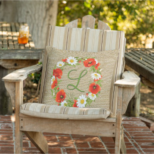 Coussin Corbeille rouge de printemps personnalisée Fleurs