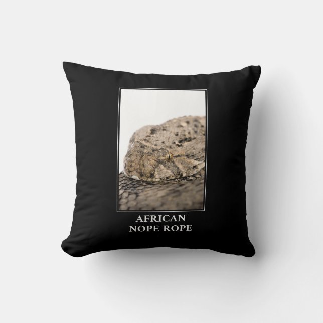 Coussin Corde africaine à corde - Puff adder Snake Danger (Recto)